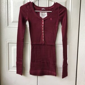 Abercrombie | Long Sleeve Maroon Top